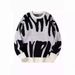 Retro Color-Block Unisex Sweater – Oversized Loose Fit Crewneck Pullover (S-XL)_voghion.com