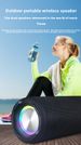Outdoor portable RGB light effect Bluetooth speaker - 20W stereo sound effect, 2400mAh long battery life, IPX5 waterproof, TWS interconnection_voghion.com