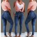 Damenbekleidung Jeans Slim Stretch Quaste Gürtel High Waist Jeans_voghion.com
