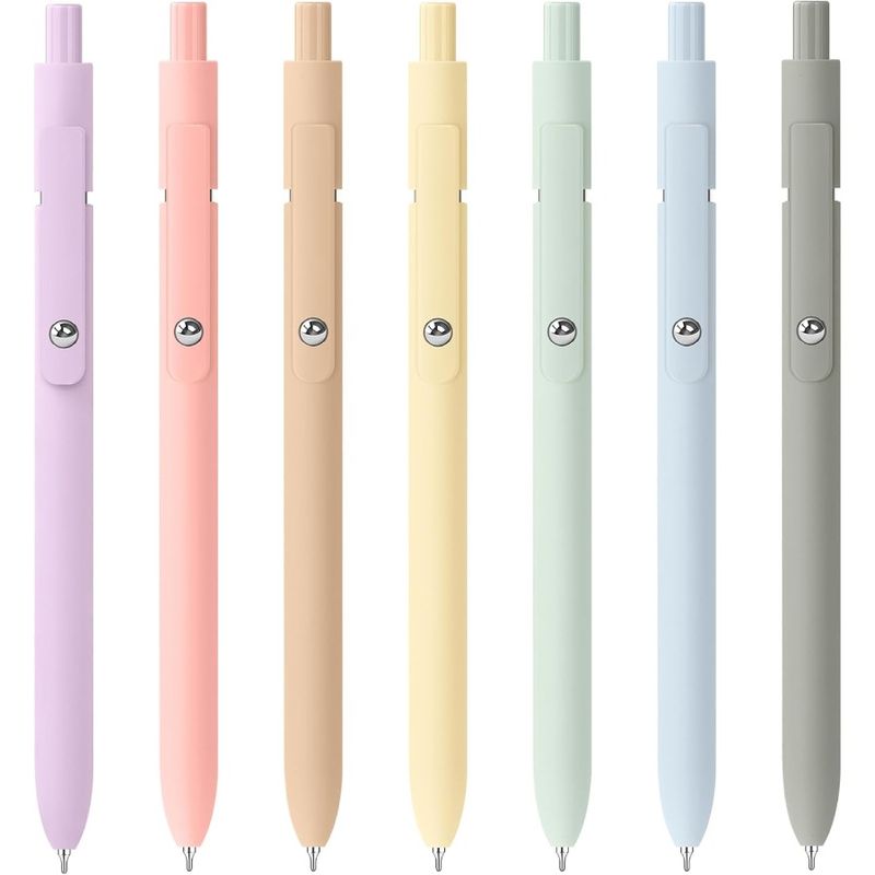 Gel Pens 7pcs 0.5mm Cute Black Ink Fine Point Pens With Smooth Writing Quick Dry Pen For Journaling Teacher Work Desk Accessori_voghion.com
