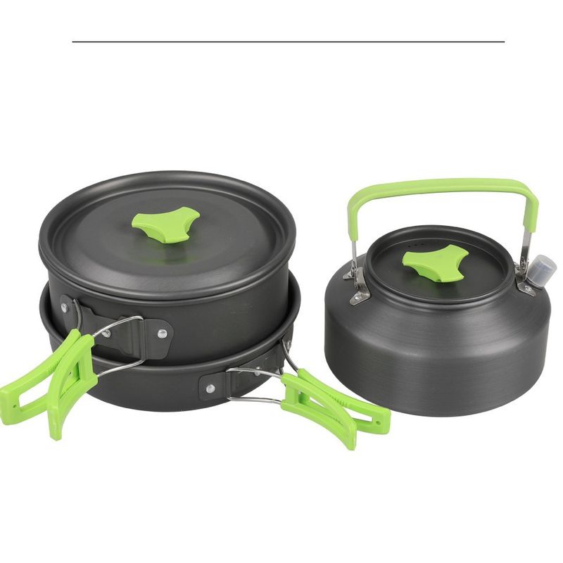 Outdoor Supplies Pot Set Teapot Combination Portable Camping Cooker Barbecue Stove Outdoor Equipment_voghion.com
