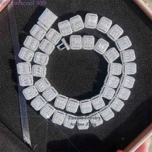 Designer Pass Tester Hip Hop Jewelry Colar Prata Vvs Moissanite Diamante Sólido Iced Out Urbano Corrente Cubana Link_voghion.com