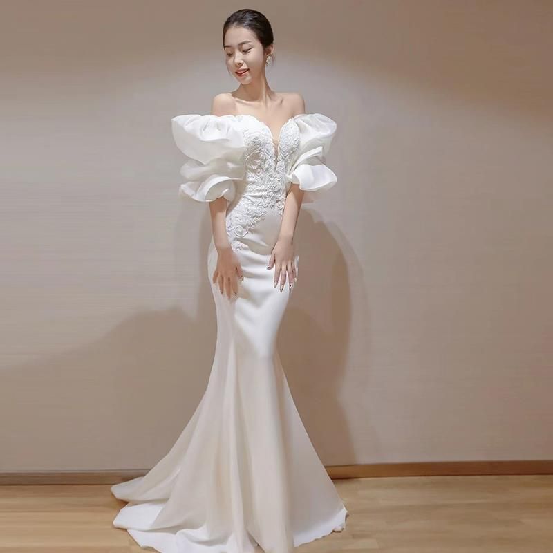 Women's Clothing Style Out Of The Door Banquet Annual Meeting Fishtail Long Skirt Female Party Evening Dress_voghion.com