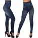 089 Nahtlose Baumwoll-Denim-Leggings mit Wickel-Design_voghion.com