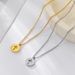 Simple Hollow Cross Coin Pendant Necklace Niche Design Versatile Fashion Copper Plated Collarbone Chain Neck Chain_voghion.com