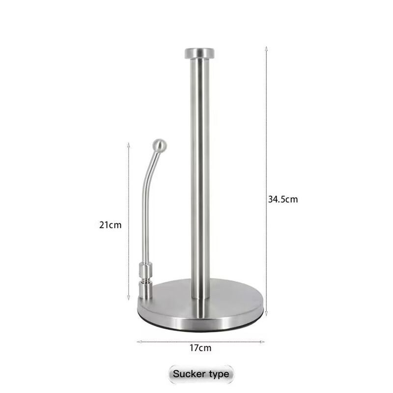 Paper Towel Holder Dispenser Standing With Weighted Base Spring Arm For Kitchen, Bathroom, Bedroom In Stainless Steel_voghion.com