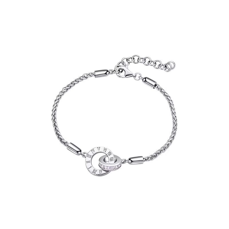 Pulsera de pareja de plata esterlina S925 Love Time, un par de hombres y una mujer, un nicho de sensación de alta gama como regalo para novia_voghion.com