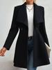Elegant Long Wool Coat For Women - Slim Fit Winter Trench Coat With Notched Lapel, Warm Polyester Blend Overcoat In Black, Khaki, Camel & Burgundy_voghion.com