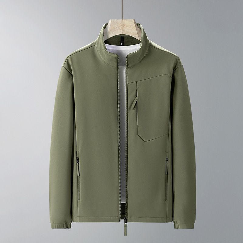 Giacca da uomo Soft Shell 2024 primavera autunno nuova grande antivento e impermeabile con colletto rialzato_voghion.com