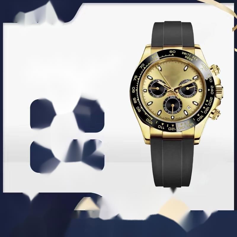 Montre mécanique automatique multifonctionnelle Daytona pour homme avec bracelet en cuir Panda_voghion.com