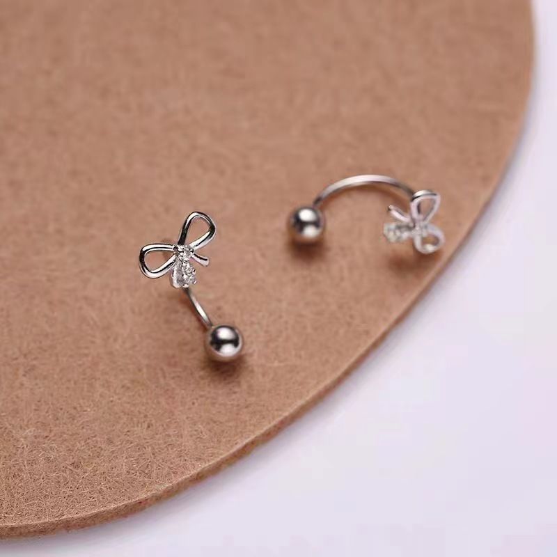 Fibbia a vite fiocco zircone per il sonno delle donne, orecchini non rimovibili con un design di nicchia, orecchio alla moda e versatile_voghion.com