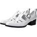 TerraStride New White High Heel For Men Square Toe Hollow Roman Sandals Top Layer Cowhide Height Increasing_voghion.com