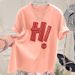 Women's summer new loose slimming fashion advanced sense all-match letter style top_voghion.com