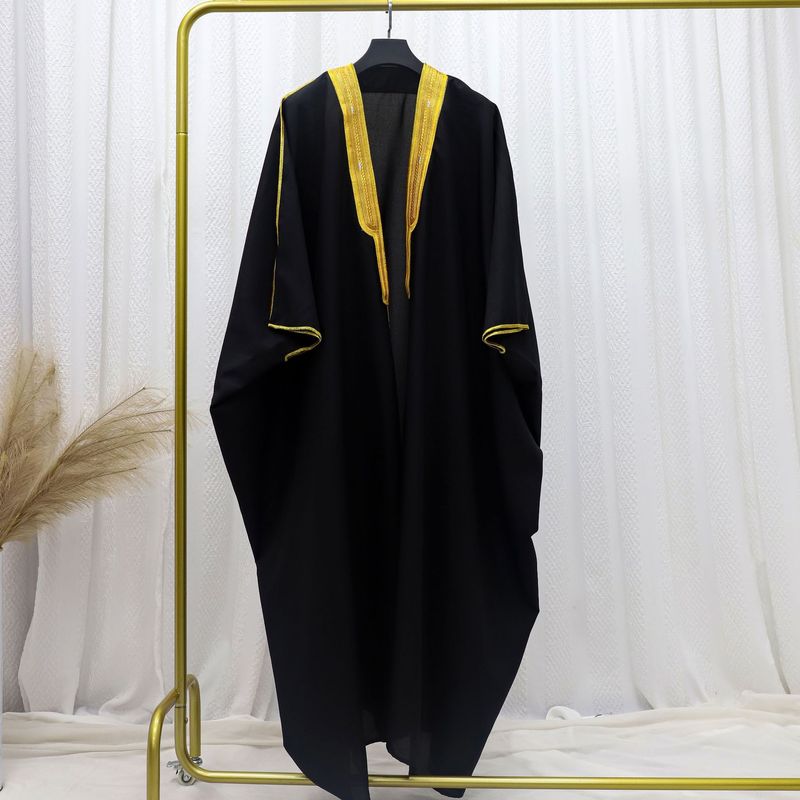 Robe de célibataire brodée Hijab pour femme Robe de conférence Robe conservatrice arabe Robe de cérémonie_voghion.com