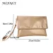 Women Envelope Clutch Solid Color PU Leather Folding Handbag Zipper Closure Casual Style Classic Commuting Bag 250210_voghion.com