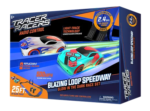 Remote Control Slot Car Race Track Set Glow-in-the-Dark 3 Track Lengths_voghion.com