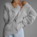 Women's Oversized VNeck Cardigan Sweater Soft Acrylic Knit Fall Winter Coat Cozy Casual Long Sleeve Open Front Outerwear (Grey/Khaki/Black/Pink/White)_voghion.com