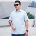 Large Size Men, Versatile For Business And Leisure, Multi-color Professional Wear, Loose Fit, Short Sleeved Shirt, Fat_voghion.com