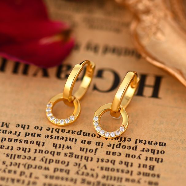 Damen Schmuck Herz Hohl Design Zirkon Ohrringe Persönlichkeit Einfache Temperament Mädchen Ohrringe_voghion.com