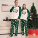 Christmas Family Matching Pajama Set – Green Crewneck Print (Adult & Kids, Soft Milk Silk Fabric, Unisex, Pet-Friendly, Cozy Holiday Loungewear)_voghion.com