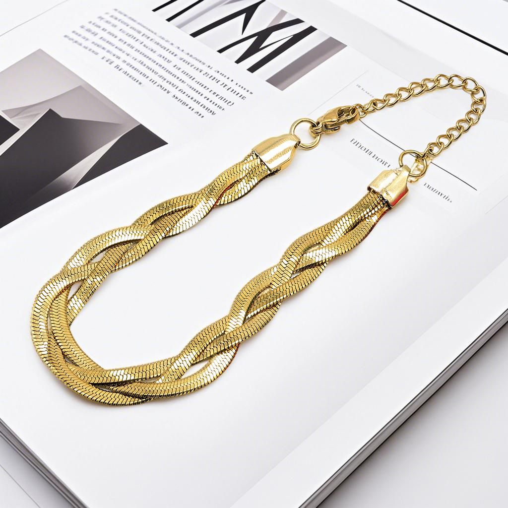 Stainless Ins Wind Men's And Women's Titanium Steel Twist Snake Bone Bracelet_voghion.com