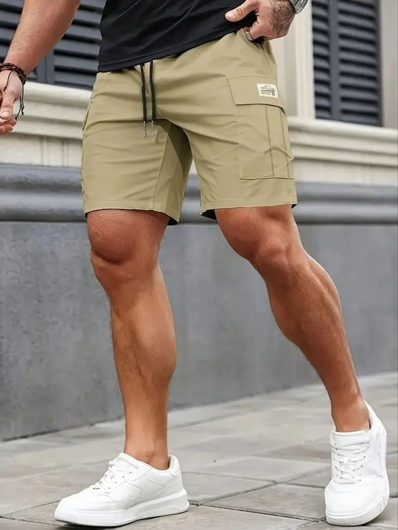 Pantaloncini cargo casual da uomo per lavoro all'aperto, escursionismo, viaggi, resistenti, comodi, multitasche, leggeri._voghion.com