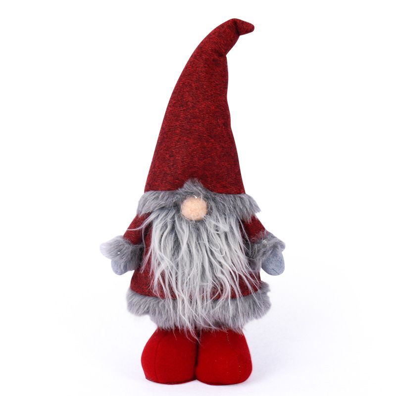 Faceless Standing Dwarf Santa Claus Doll Red Hat Rudolf Decoration_voghion.com