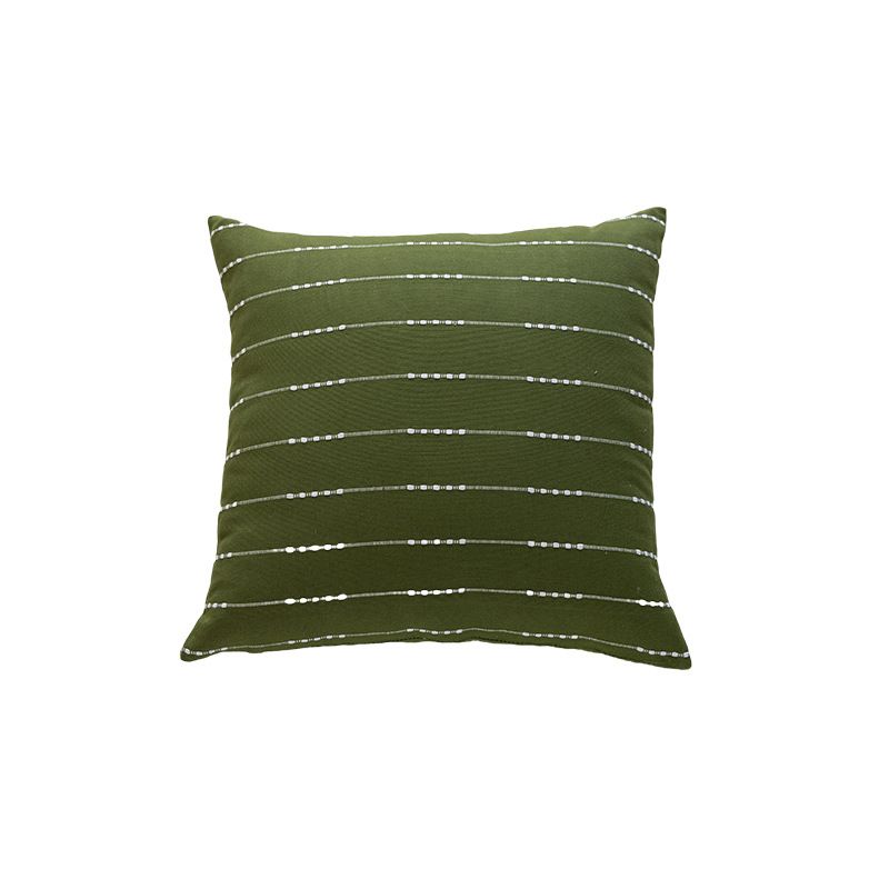 Nordic Woven Pillow Cover Set – Breathable Poly-Cotton Blend With Striped & Checkered Patterns (45x45cm/30x50cm)_voghion.com