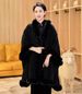 Women's Shawls Autumn And Winter New Woolen Coat Plus Velvet Thickening Fashionable Fur Collar Warm Loose Large Size Cloak Shawl Outer Wear_voghion.com