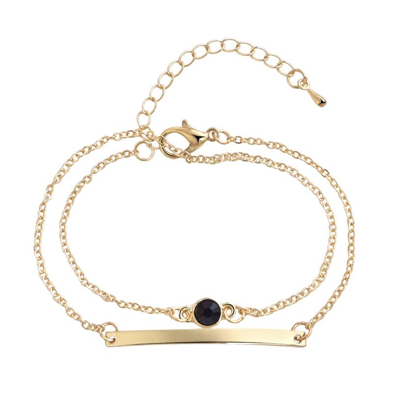 Pulsera individual Versión simple País Retro Pulsera Diseño de doble capa Pulsera geométrica Temperamento Regalo femenino_voghion.com