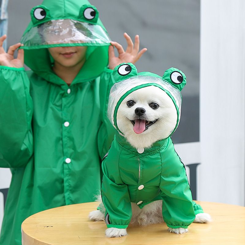 Panda, grenouille, gros chien, vêtements pour animaux de compagnie, méthode de combat aux cheveux dorés, chat, imperméable à quatre pattes, imperméable extérieur_voghion.com