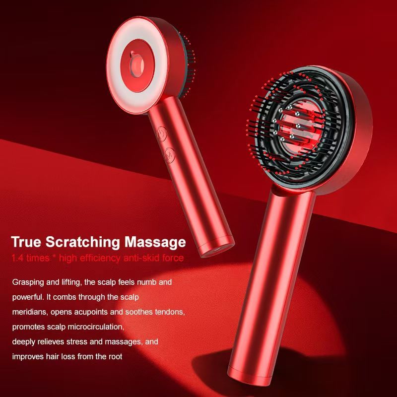 Massage & Relaxation massage comb red and blue light hair care comb vibration micro current medicine applicator essence introduction comb massager_voghion.com