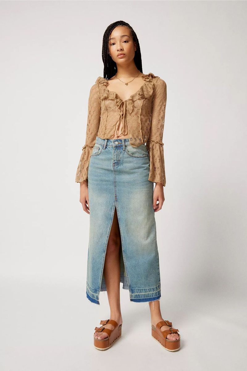 Rochie de dama retro slim denim fusta lunga pentru femei_voghion.com