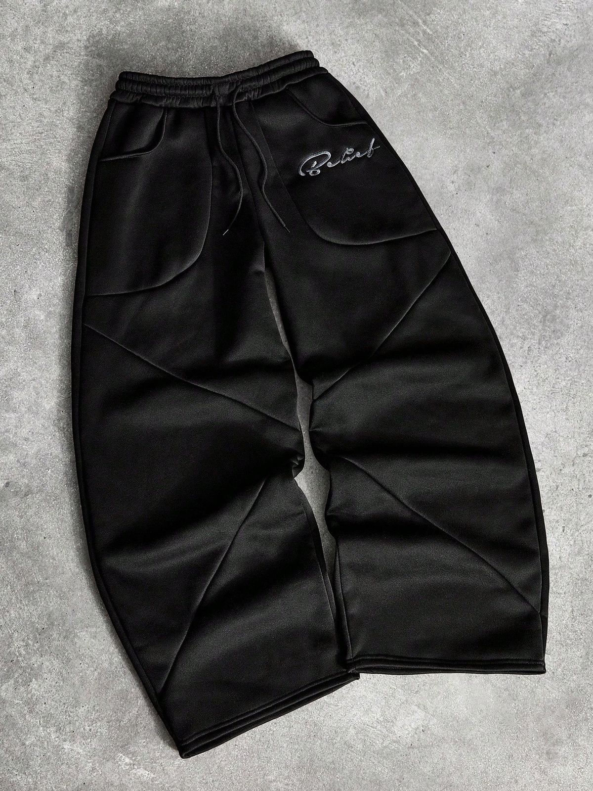 Men's Retro Streetwear Jogger Pants – High Waist Elastic Straight Leg Sweatpants For Casual & Hip-Hop Style (Multiple Colors)_voghion.com