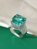 Einzelne Ringe Hochwertiger roter geometrischer dominanter Ring Großzügiger übertriebener Mode-Persönlichkeits-Smaragdring-Handschmuck_voghion.com