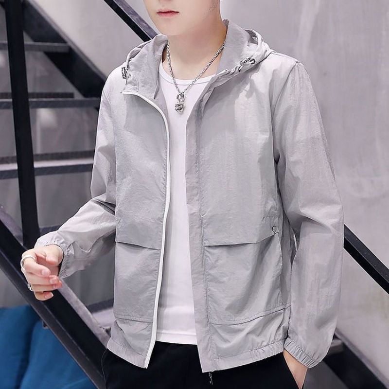 Felpa con cappuccio estiva da uomo con protezione solare - Protezione UV UPF50+, leggera e traspirante, giacca sportiva da esterno con vestibilità ampia e cappuccio (colori assortiti)_voghion.com