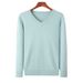 1 2023 Autumn Winter New Mink Men's V-Neck Loose Solid Color Pullover Wool Base Knitwear Cashmere Sweater_voghion.com