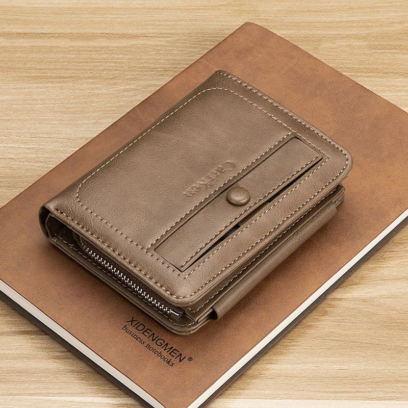 Wallet Card Cases New Retro Men's Short Wallet Card Holder With Multiple Card Slots And Coin Purse In Stock_voghion.com