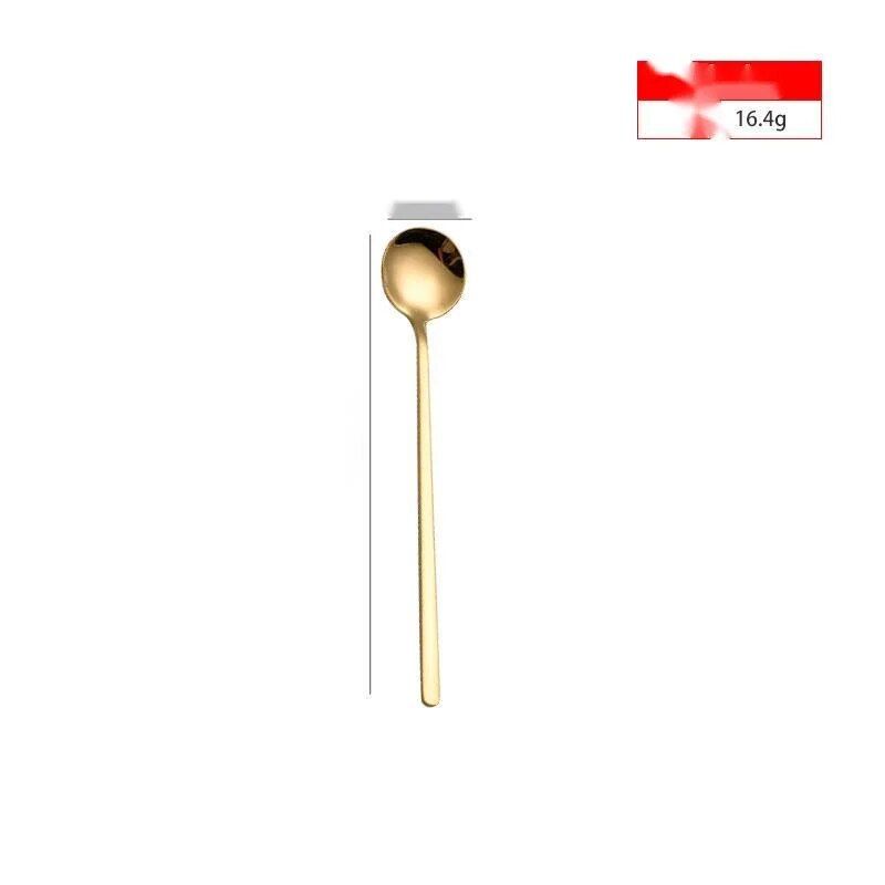 304 stainless steel round creative coffee stirring household seasoning dessert mug small spoon_voghion.com