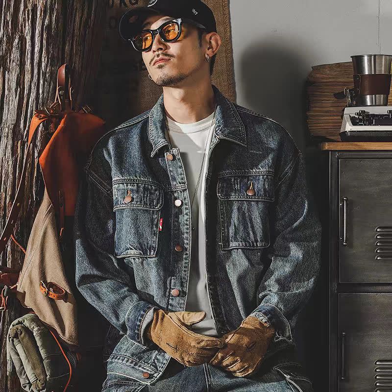 Men's Clothing Classic Denim Jacket Spring And Autumn Retro Old Washed Workwear Jacket_voghion.com