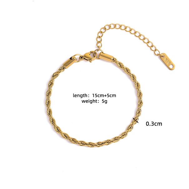 Zhenmang INS - Pulsera trenzada con personalidad circular galvanizada, simple, chapada en oro, de doble capa y en relieve, para hombres y mujeres._voghion.com