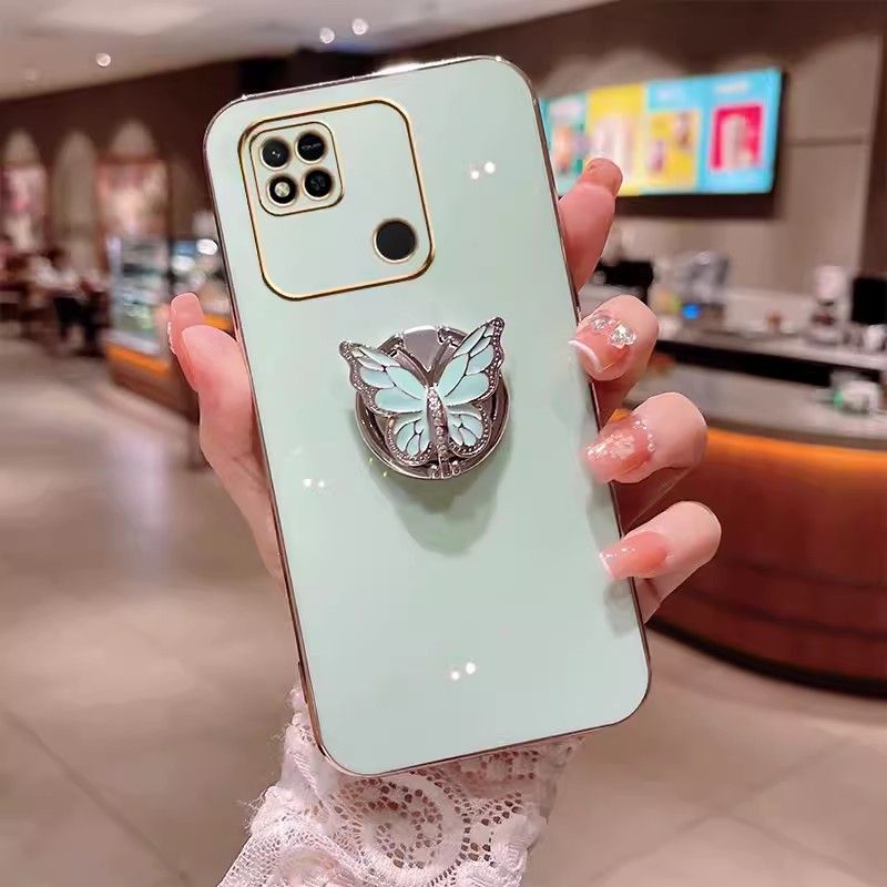 Silikonska maskica s 3D prstenom i leptirom za Xiaomi Redmi 12 12C 10 10C 10A 9A 9C 8 8A 7 11 Prime_voghion.com