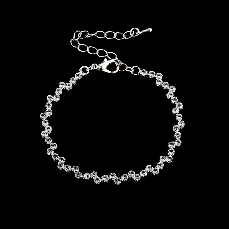Elegant Korean Bridal Jewelry Set - Shiny Zircon Necklace, Earrings & Bracelet For Wedding_voghion.com