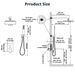 Shower System Shower Faucet Combo Set Wall Mounted With 10" Rainfall Shower Head And Handheld Shower Faucet, Chrome Finish With Brass Valve Rough-In_voghion.com