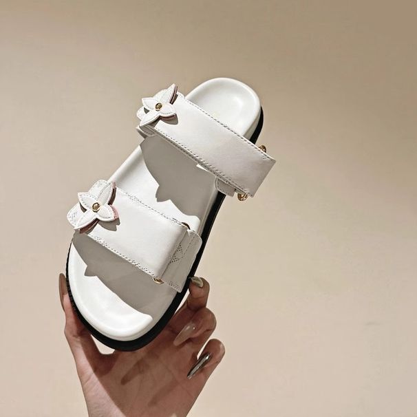 Sandali gladiatore romani piatti con cinturino in metallo regolabile e fibbia a strappo floreale per donna_voghion.com