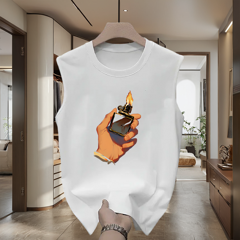 New Trendy Vest Sports Trend 2024 Summer Ins Versatile Sleeveless Outer Wear Personalized Men's Crew Neck Vest_voghion.com