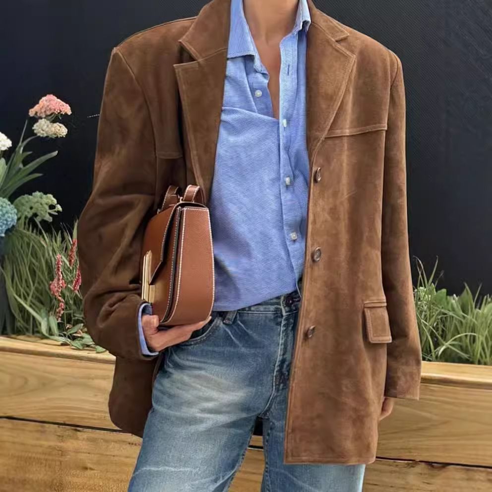 Trendy oversized blazer voor dames – casual jas met 3D-effect, lange mouwen en zakken, relaxte werkkleding en dagelijkse bovenkleding (verkrijgbaar in S-Xxxl)_voghion.com