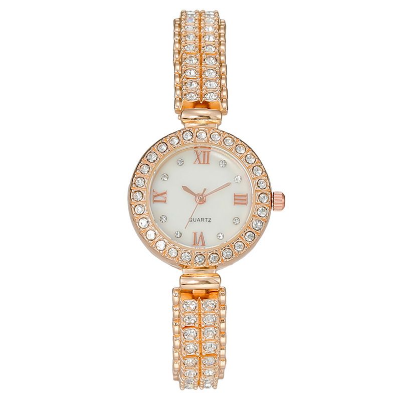 Temperament Women's Watch Women's Watch Simple Fashion Round Diamond Set Small Dial_voghion.com