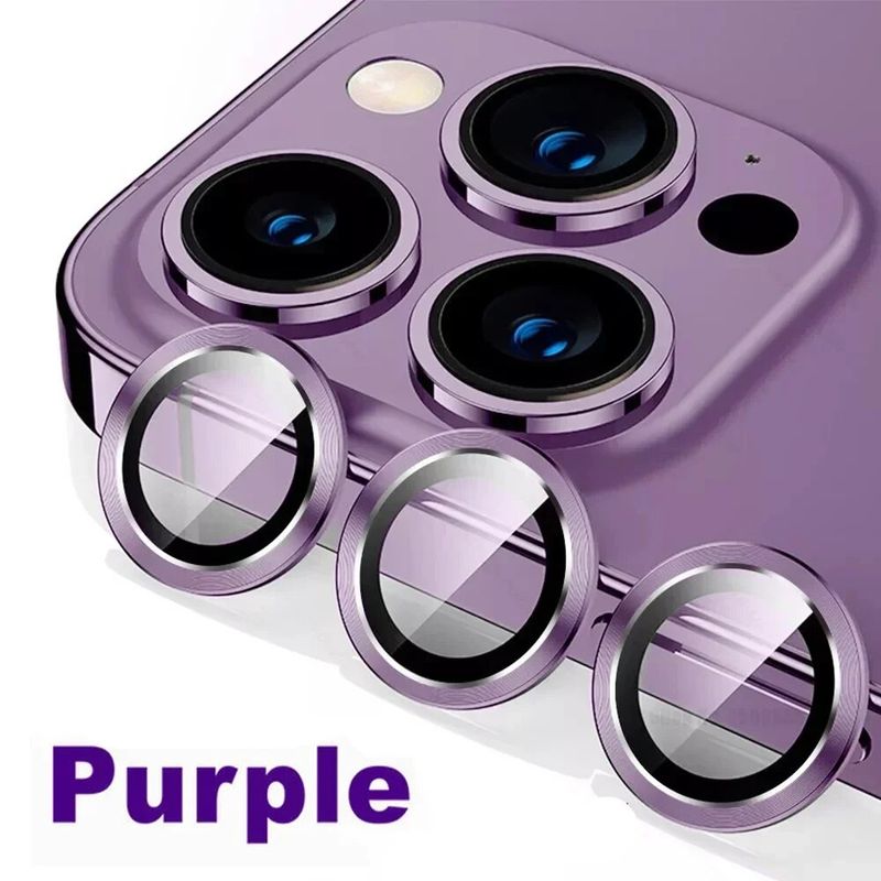 Protector de cristal con anillo de metal para cámara Pro Max 13 Mini para iPhone 14 15 Plus_voghion.com