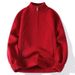 Autumn And Winter Zipper Semi-High Neck Thickened Knitted Sweater, Japanese And Korean Men's Pullover Base Sweater_voghion.com